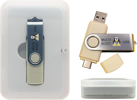 Linux 8-in-1 Multi-Boot USB (32 GB) Flash Drive Best Linux OS Collection Set with Ubuntu, Fedora, Tails, Elementary, Kubuntu & More Bootable Live or Install on Any PC