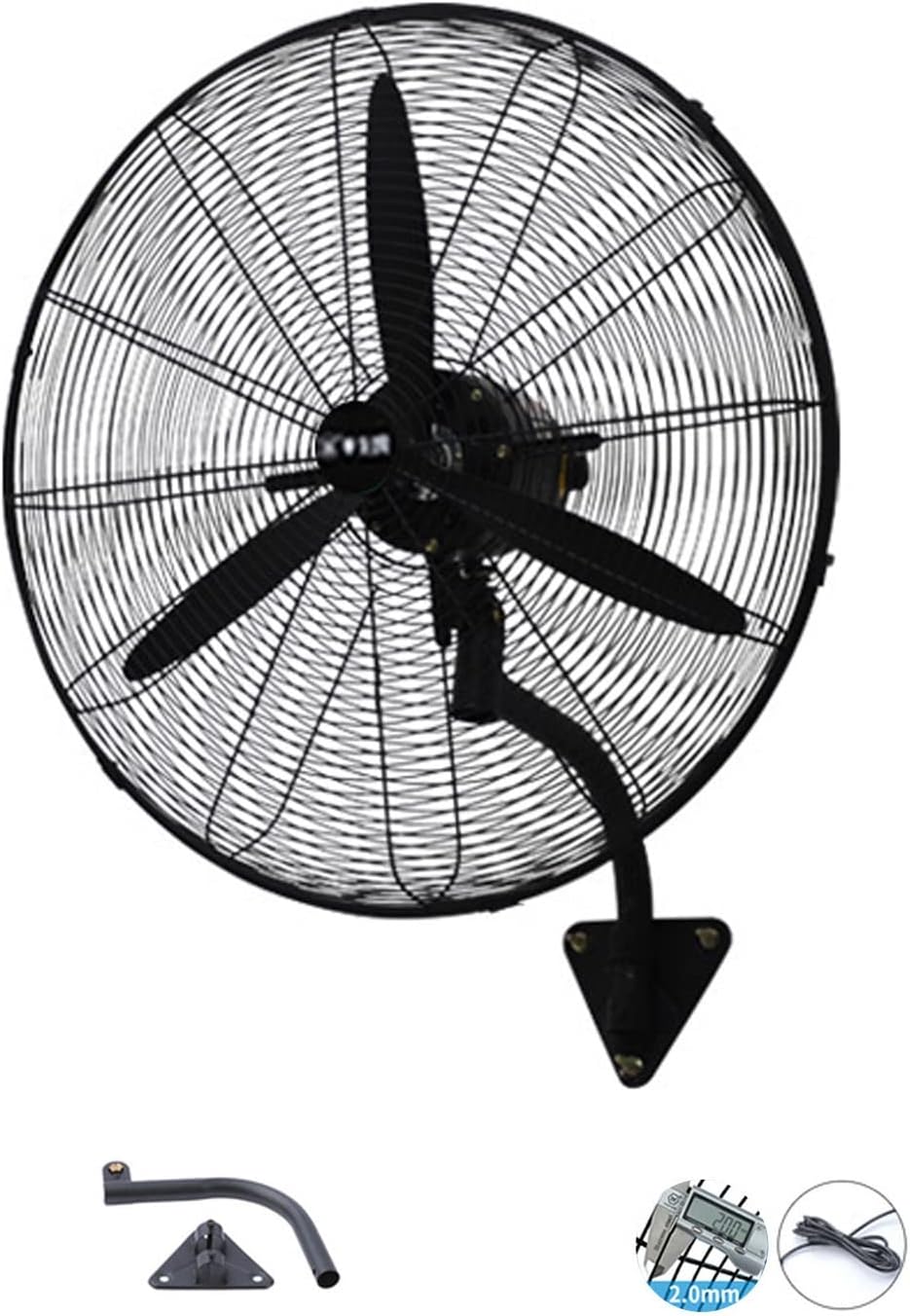 Wall Mount Oscillating Ventilation Fan, 3-Speed Adjustable, 120° Wide Angle, Ideal for Indoor, Commercial, Residential, Warehouse, and Greenhouse Use Copper 26in
