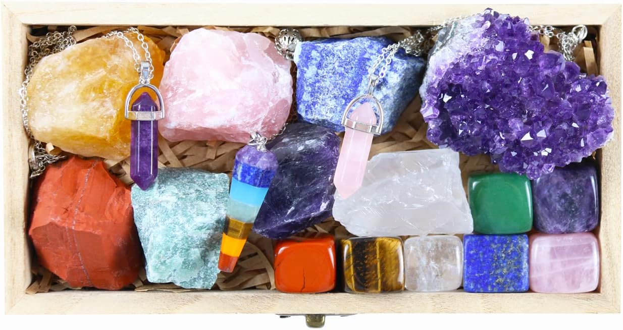 Crystals and Healing Stones Set, Healing Crystals Kit, Rose Quartz