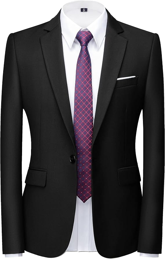 Mens Blazer Suit Jacket Slim Fit Sports Coat Casual One Button Single Breasted Business Wedding Blazer Sports Coat Men