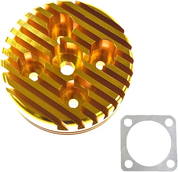 JRL Yellow CNC Cylinder Head for Racing 66cc/80cc Engine Gas Motorized Bicycle Custom Aluminum