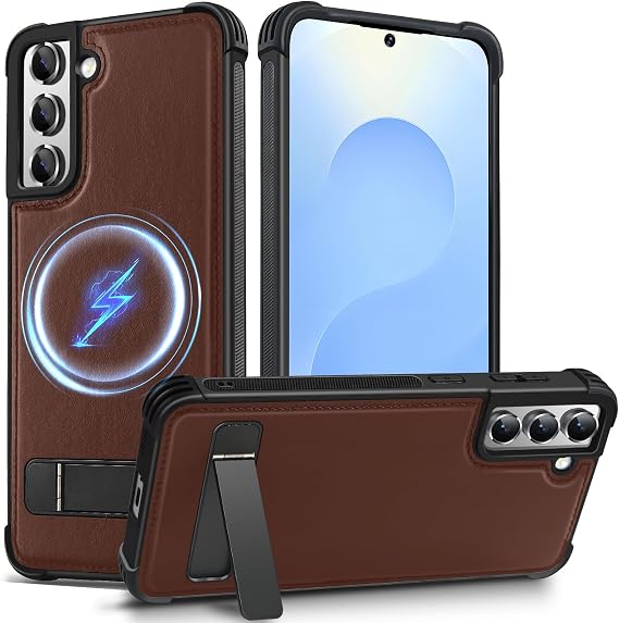 KEZiHOME Magnetic Case for Samsung Galaxy S22 Plus with Genuine Leather
