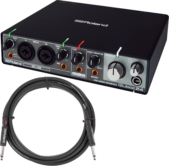 Roland 2-In 4-Out USB Audio Interface Bundle with Instrument Cable