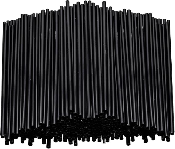 5000 Count 5-Inch Plastic Sip Stirrers | Disposable Stir Sticks Straws for Coffee & Cocktail - Black - Diplastible
