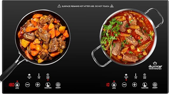 Duxtop 1800W Portable Induction Cooktop 2 Burner, 8620BI/BTK35