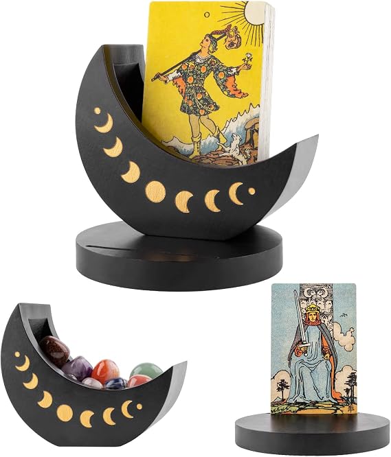 Moon Phase Tarot Card Holder Stand, Oracle Deck Display Box, Witchy Gift