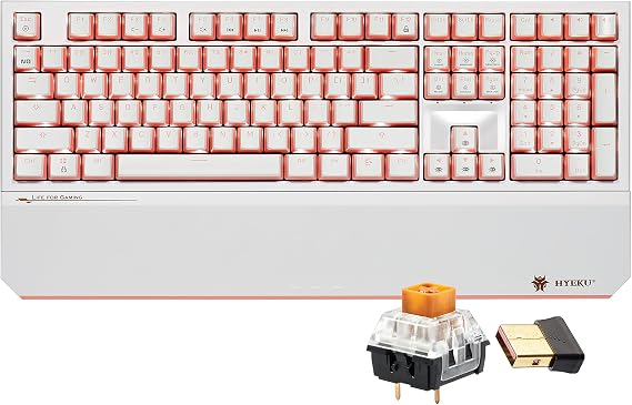 Hexgears X5 Wireless Mechanical Keyboard Full Size 108 Keys- Pink | Dual-Mode 2.4Ghz/USB C, Box 3.0 Tactile Switches, NKRO, Ergonomic Wrist Rest, PBT Double Shot, White Backlit, for PC/MAC