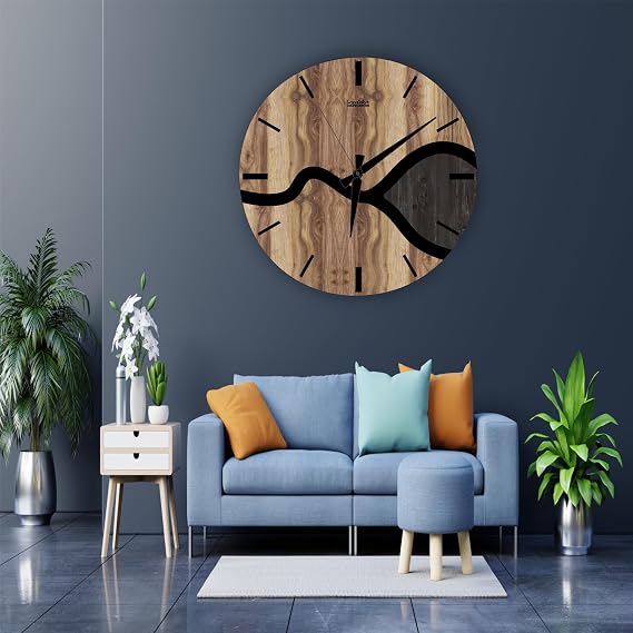 Ahşap Duvar Saati, Sessiz Mekanizmalı, Ev ve Ofis Hediyesi, Modern Duvar Saati, Salon Duvar Saati, Mutfak Duvar Saati, Nature… (60 cm)