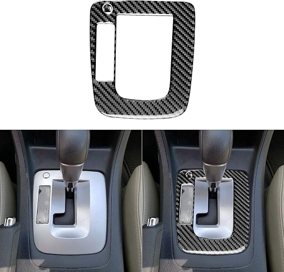 Real Carbon Fiber Center Console Gear Shift Panel External Frame Car Interior Accessories Decoration Sticker Compatible with Impreza 2012 2013 2014/XV Crosstrek 2013 2014 Black 2pcs