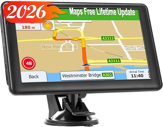 GPS Navigator for Truck Car, 7'' Truck GPS Commercial Drivers with 2026 Map