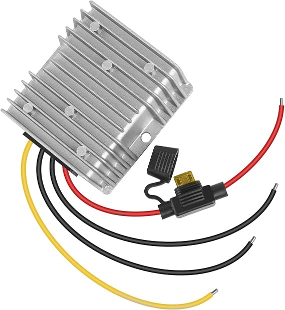 DC 18V-58V to 12V 20A 240W Step Down Converter 18V 20V 24V 36V 48V to 12V Golf Cart Voltage Regulator Reducer Waterproof Buck Transformer Wth Fuse