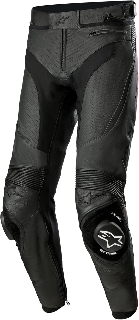 Alpinestars Missile V3 Airflow Leather Airflow Men's Street Motorcycle Pants - Black/Black / 56
