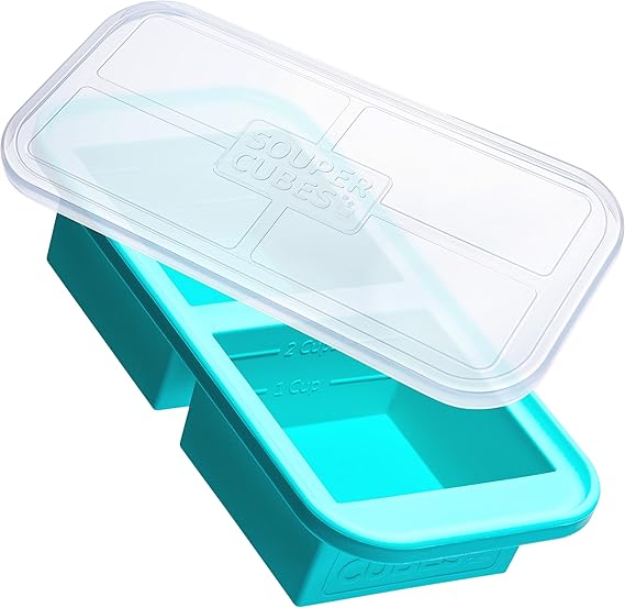 Souper Cubes 2 Cup Silicone Mold for Food, Aqua, 1-Pack