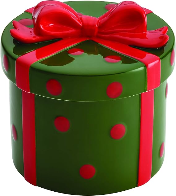 Cake Boss Serveware Stoneware Cookie Jar,#34;Holiday Gift"