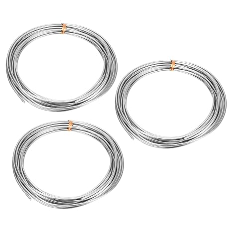 uxcell 3Pcs Zinc Wire, 99.995% High Purity Solid Zinc Bar 1/16"(2mm) Dia 196 7/8"(5000mm) Length Zinc Metal Rod Anode Good Conductivity for Scientific Experiment Research DIY Craft