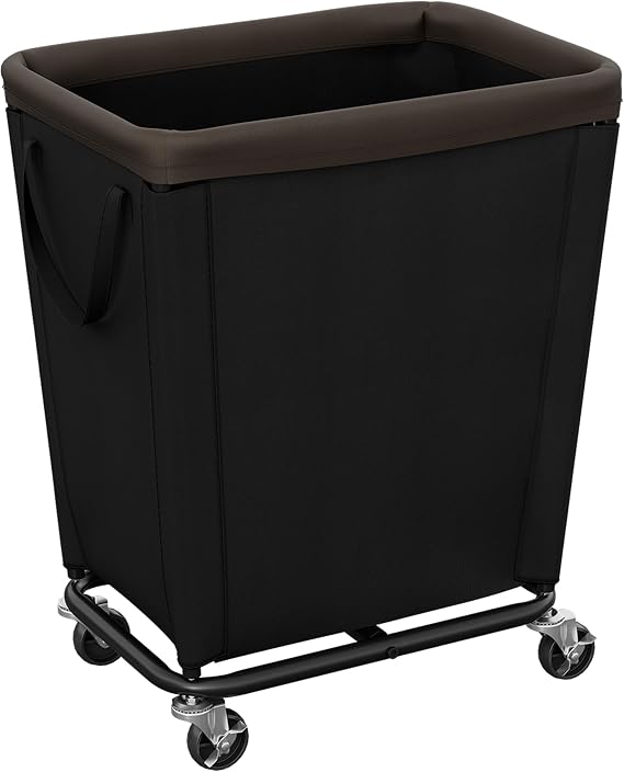 StorageWorks Basic Laundry Hamper with Wheels, 210L Rolling Black Basket