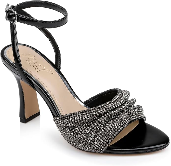Jewel Badgley Mischka Huntley Crystal Strap Stiletto Heel Sandal