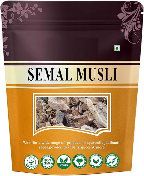 UE Semal Musli 100 Gr - Musli Lal - Simbal - Bombax Malabaricum - Silk Cotton Root | FSSAI, GMP, ISO Certified