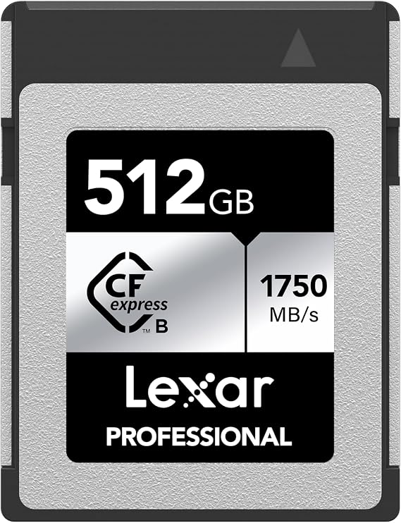 Lexar Professional CFexpress Type-B 512 GB Silver Maximum Read 1750 MB/s Max Write 1,300 MB/s Supports Japanese Manufacturers, LCXEXSL512G-RNENG