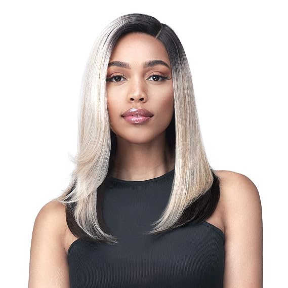 BOBBI BOSS Bobbi Boss Synthetic Hair HD Lace Front Wig - MLF635 LAILA, Medium Straight Wigs, 5.5 Inch Deep Part HD Lace Wigs, Safe Heat Styling (TT SUNRAY)