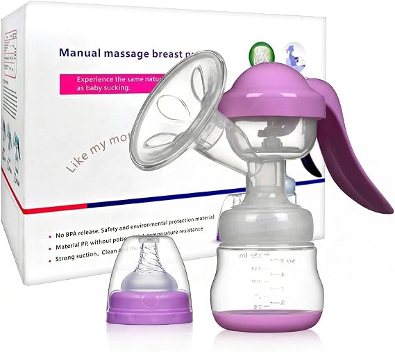 Manual Breast Pump Adjustable Suction Silicone Hand Feeding Pump