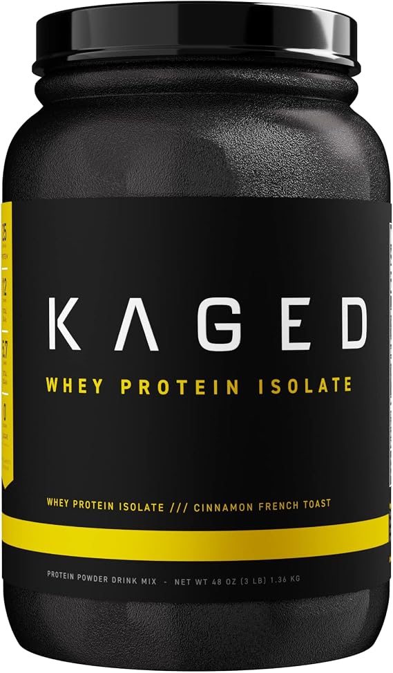 Kaged Whey Protein Isolate Powder | Cinnamon Roll | 100% Pure Low Lactose Whey | Post Workout Recovery Drink | Support Muscle-Building | 25g per Serving | Amazing Taste Easy Mix for Shake | 41 Serving