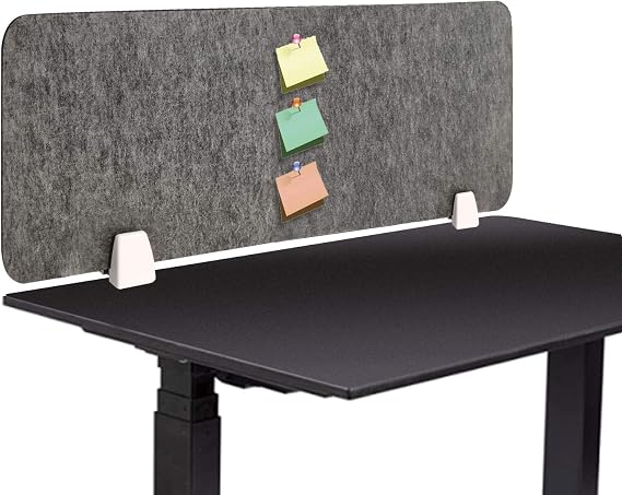 MYOYAY 40''x12'' Privacy Panel Clamp-on Acoustic Desk Divider Freestanding Sound Absorbing Cubicle Desk Divider Removable Acoustic Partitions with 2 Clips for Offices, Braries, Classrooms, Library