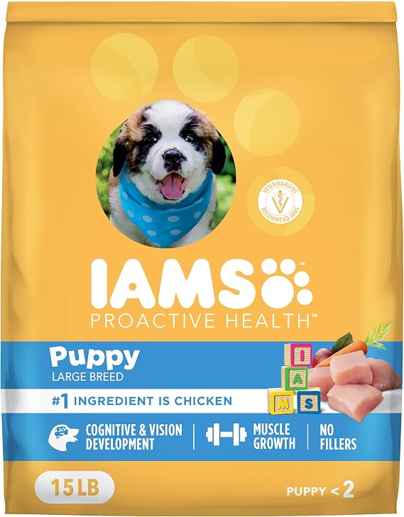 IAMS Proactive Health Large Breed Puppy Dry Dog Food, Chicken, 15 lb