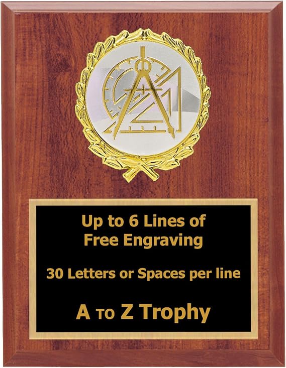 Trophies Math Plaque Awards 7x9 Wood Academic Education Trophy Free Engraving