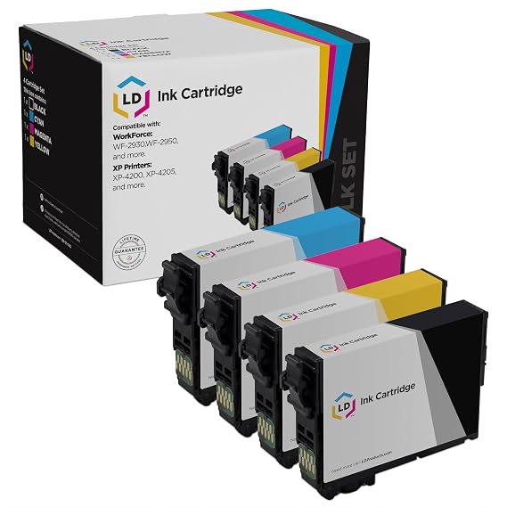 LD Products Remanufactured Ink Replacement for Epson 232 232XL (BCMY 4PK)