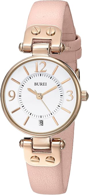 BUREI Women's Quartz Watch,25mm Small Elegant Dial with Leather Strap,Minimalist Lightweight Casual Dress Watch for Women,Mothers Day Gifts for Mom