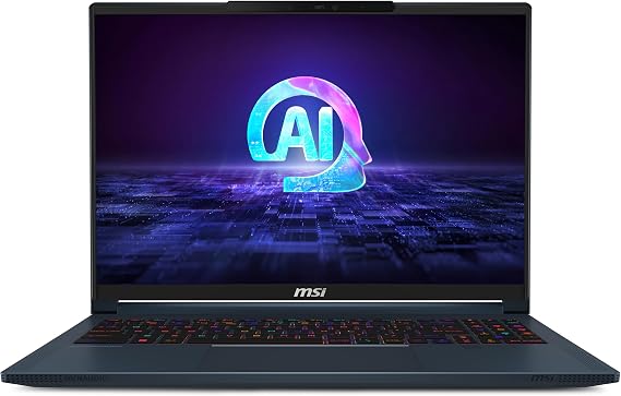 msi Stealth 16 AI Studio 16 120Hz UHD+ Mini LED Gaming Laptop: Intel Core Ultra 9-185H, NVIDIA Geforce RTX 4080, 64GB DDR5, 1TB NVMe SSD, Thunderbolt 4, Win 11 Pro: Star Blue A1VHG-027US