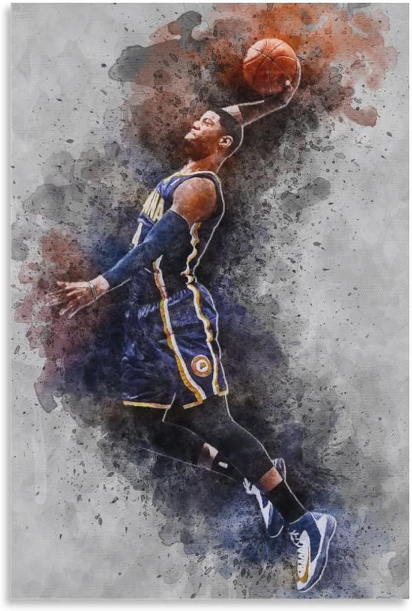 Sports Poster Basketball Player Paul George Poster Decorative Painting Canvas Wall Art Living Room Posters Bedroom Kitchen Decor Painting 24x36inch60x90cm