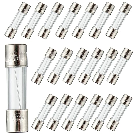 BOJACK 5x20mm 10A 10amp 250V 0.2x0.78 Inch F10AL250V Fast-Blow Glass Fuses (Pack of 20)