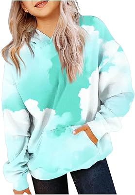 Hoodies for Teen Girls Trendy Preppy Hooded Oversized Cute Sweatshirts Long Sleeve Y2k Gradient Hoodies for Girl