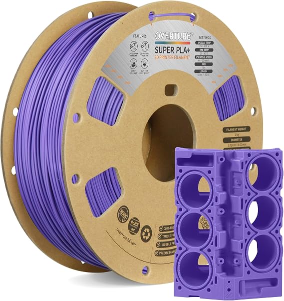 OVERTURE Super PLA+ Filament, Toughness Enhanced PLA Plus, Purple