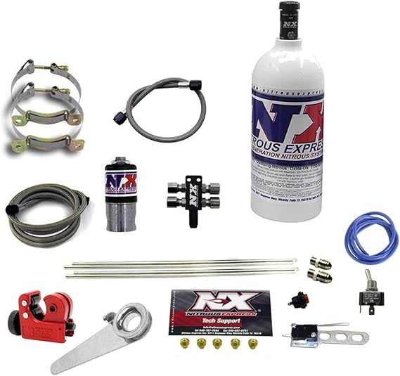 Nitrous Express - Motorcycle 4 Cyl Dry Nitrous Kit-1lb Bottle (62000-1.0P)