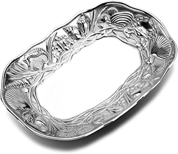 Wilton Armetale Coastal Rectangular Bread Serving Tray, 9.25-Inch-by-6-Inch -