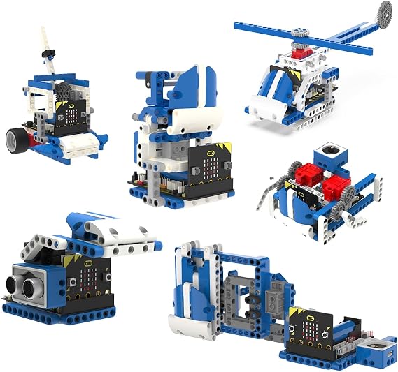 Yahboom Micro:bit Building Block Robot Kit 16 in 1 STEM Projects Advanced with Sensor Module DIY Toys for Kids 10+ Gifts for Christmas (Advanced Kit)