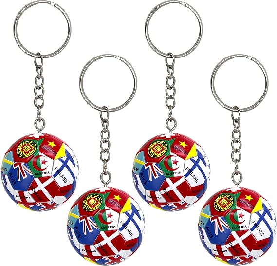 4PCS 2026 World Soccer Cup Keychain, World Flags Football Keychain for Fan Gifts, Party Favors