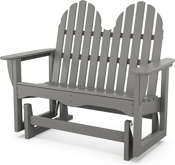 POLYWOOD Classic Adirondack Glider, Slate Grey