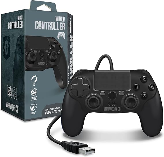 Armor3 有線ゲームコントローラ PS4 / PC / MAC 対応 カラー/Black USB接続