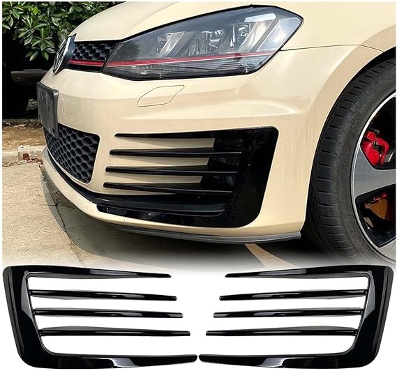 Kiyah Front Bumper Splitter Canard Fog Light Cover Flare Muds Fin Wind Knife Trim Car Accessories Compatible For Golf 7 MK7 VII GTI 2013-2016