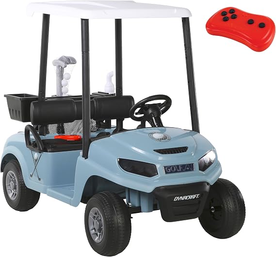 Dynacraft 24V Unisex Kids Golf Cart, 2- Seater Ride-On with Play Accessories and Parent Remote Control, Perfect for Toddlers and Kids Aged 3 Years and Above, Safe and Fun