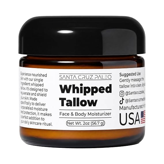 Santa Cruz Paleo Whipped Tallow Face & Body Moisturizer (2oz Pack of 1)