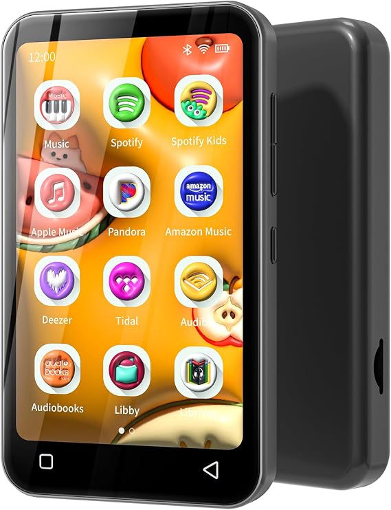 TIMMKOO 80GB Kids MP3 Player with Bluetooth and WiFi, Parental Controls, 4" Music Player with Spotify, Audible Up to 1TB (Black)