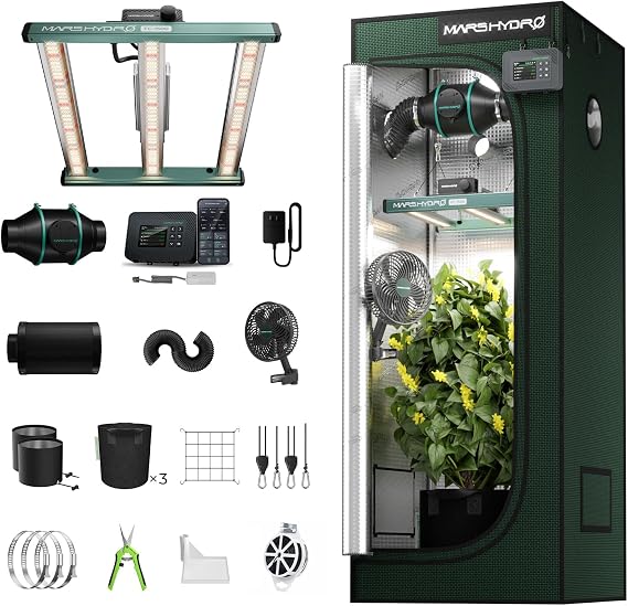 Mars Hydro 2x2 Smart Grow Tent Kit Pro FC-1500 Grow Light Indoor Plants