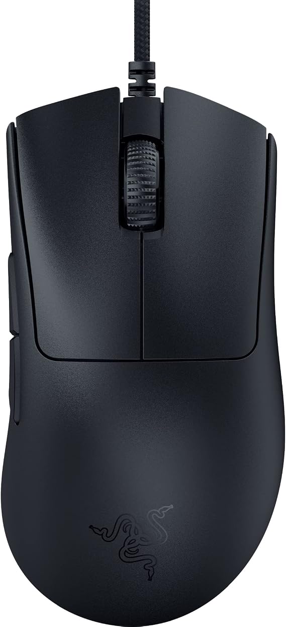Razer DeathAdder V3 - Ergonomic Esports Mouse (59g Lightweight Design, Ergonomic Shape, 30K Optical Sensor, Optical Mouse Switch Gen-3, 8000Hz HyperPolling Technology, Speedflex Cable) Black