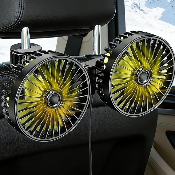 Backseat Fan for Car Backseat, Car Headrest Fan for Backseat for Kids (No Battery)