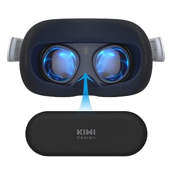KIWI design VR Lens Protector Cover, Compatible with Vision Pro, Quest 321, Rift S, Valve Index, Pico 4, and HP Reverb G2, Dust Proof Cover, Washable Protective Sleeve, Anti-Scratch, Black